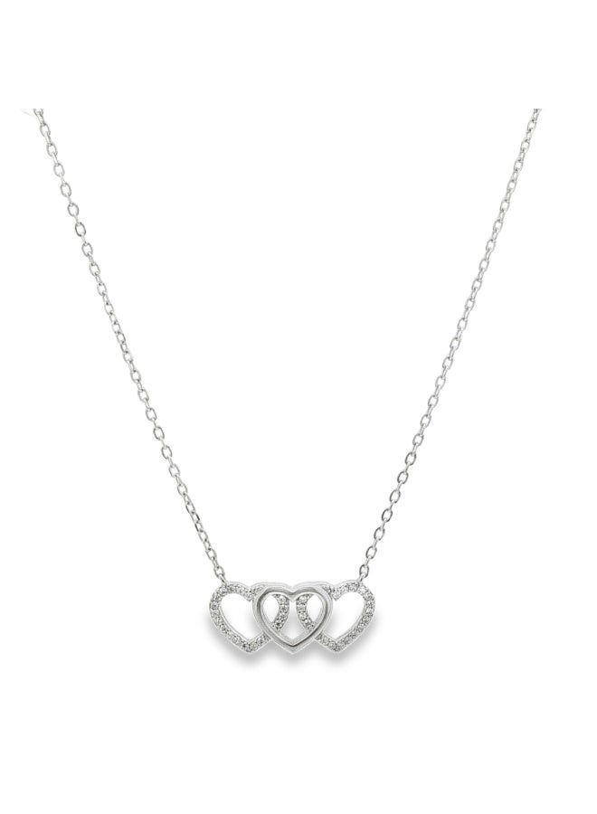 أيه كيه جويلز قلادة بتصميم قلب من الفضة عيار 925 - Image 2